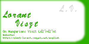lorant viszt business card